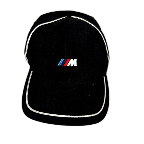 BMW Lifestyle M Series Cap Black w/White Stripes Adjustable Embroidered Logo - Picture 1 of 6